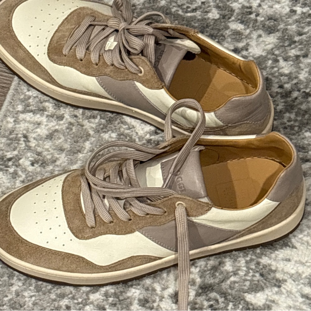 BOGGI Milano Men's Tan and White Casual Sneakers 10 NEW Made in Italy - Picture 4 of 10